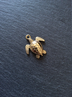 2 or 10 Real Gold Plated Sea Turtle Charms 28x24mm Nickel FREE