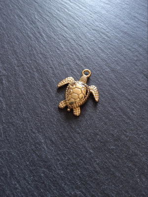 2 or 10 Real Gold Plated Sea Turtle Charms 28x24mm Nickel FREE