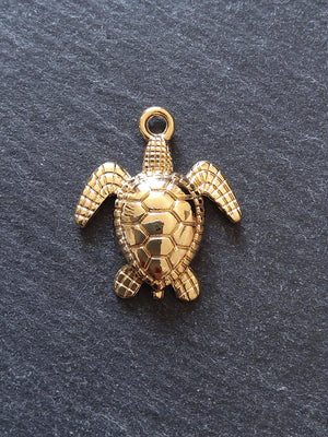 2 or 10 Real Gold Plated Sea Turtle Charms 28x24mm Nickel FREE