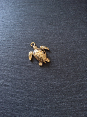 2 or 10 Real Gold Plated Sea Turtle Charms 28x24mm Nickel FREE