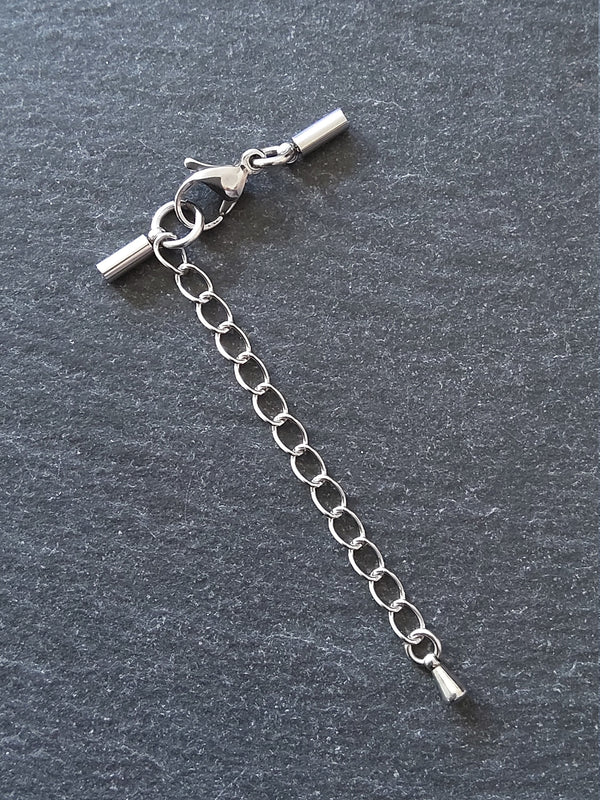 Stainless Steel End Cap Sets for 1.5mm Cord Necklaces (2mm Caps)