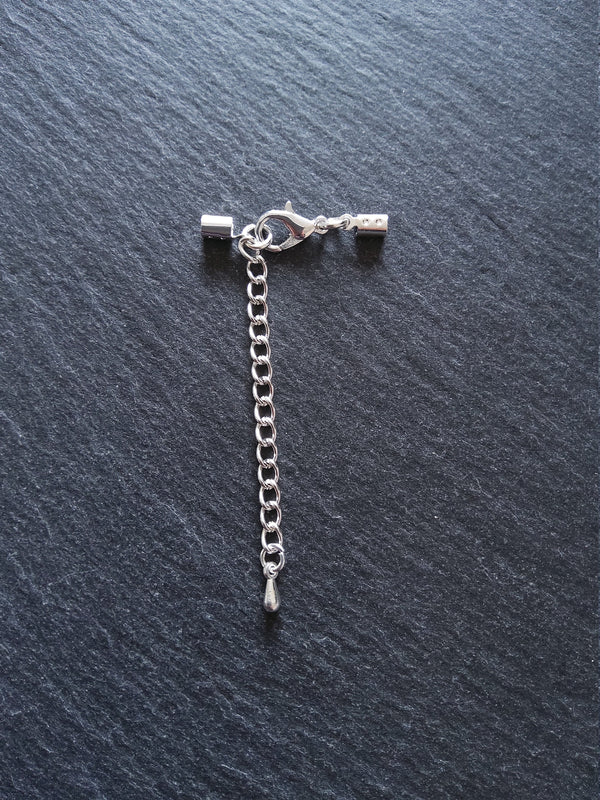 Silver Plated Crimp End Sets for 2mm to 2.5mm Cord Necklaces