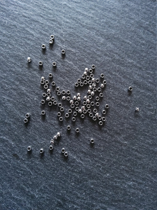 100 or 500 Crimp Beads 316 Surgical Steel 2mm 2x1.6mm Hole: 1mm