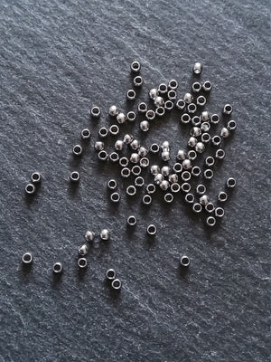 100 or 500 Crimp Beads 316 Surgical Steel 2mm 2x1.6mm Hole: 1mm