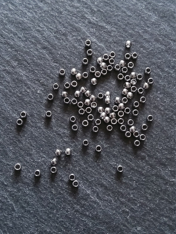 100 or 500 Crimp Beads 316 Surgical Steel 2mm 2x1.6mm Hole: 1mm