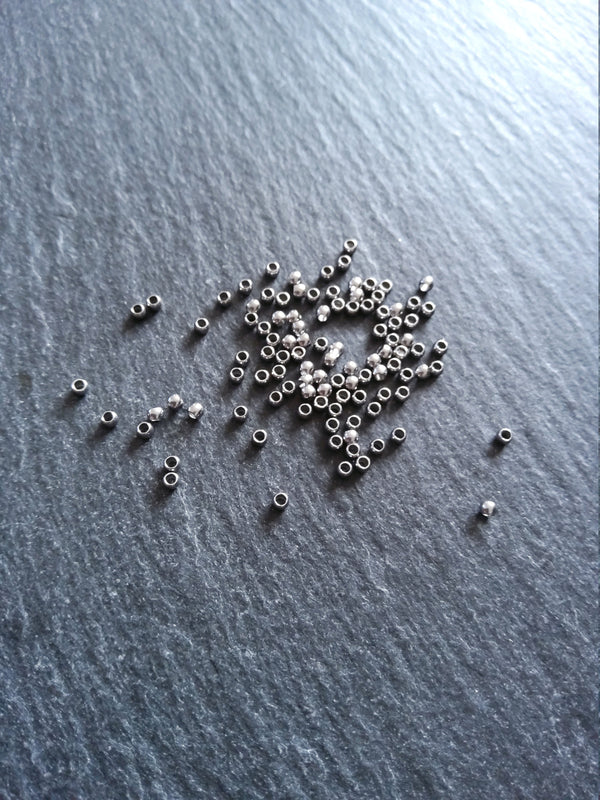 100 or 500 Crimp Beads 316 Surgical Steel 2mm 2x1.6mm Hole: 1mm