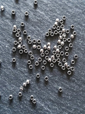 100 or 500 Crimp Beads 316 Surgical Steel 2mm 2x1.6mm Hole: 1mm