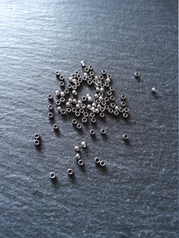 100 or 500 Crimp Beads 316 Surgical Steel 2mm 2x1.6mm Hole: 1mm