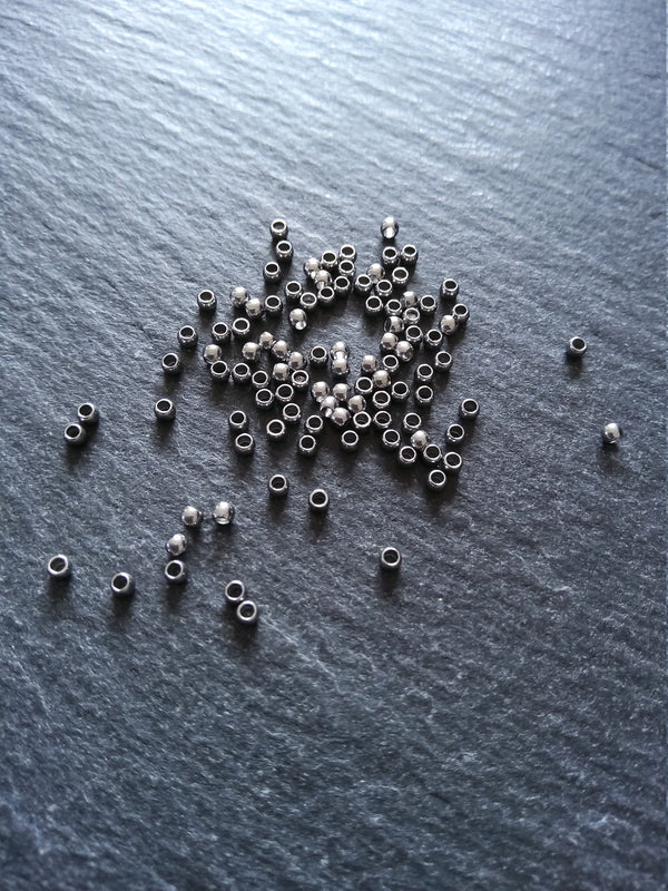 100 or 500 Crimp Beads 316 Surgical Steel 2mm 2x1.6mm Hole: 1mm