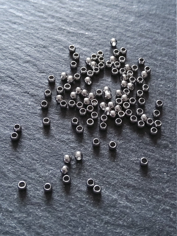 100 or 500 Crimp Beads 316 Surgical Steel 2mm 2x1.6mm Hole: 1mm