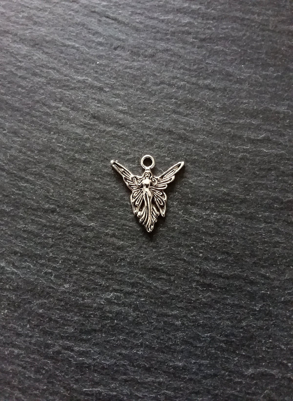 10 or 50 Fairy Charms Antique Silver Tone 20x19mm