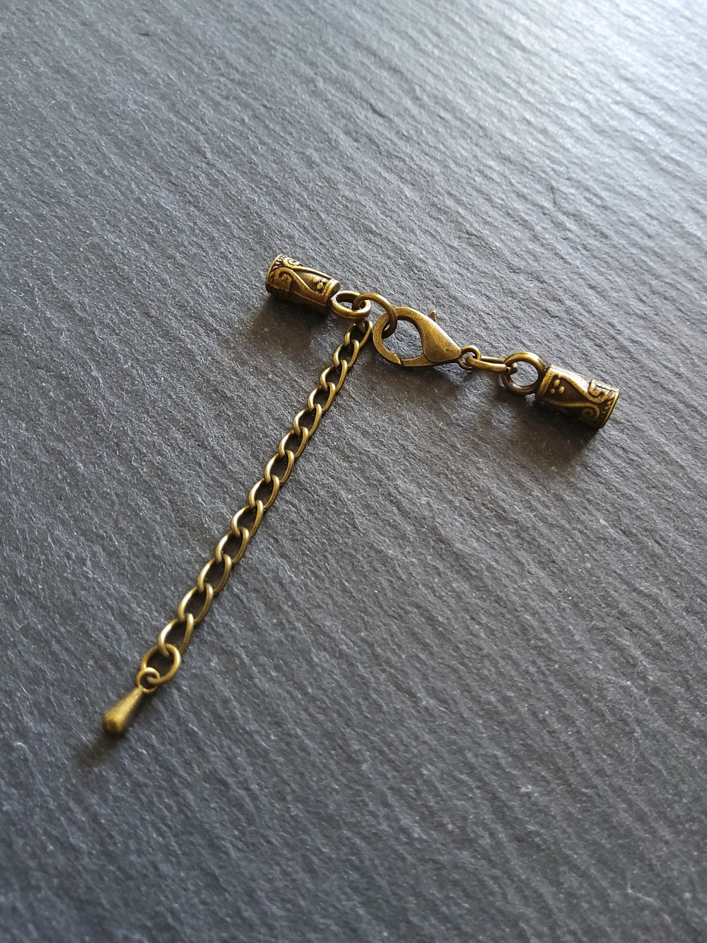 Antique Bronze Patterned End Cap Sets for 3mm Cord (3.5mm end caps)