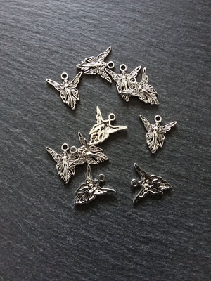 10 or 50 Fairy Charms Antique Silver Tone 20x19mm