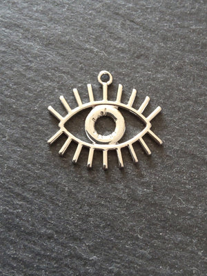 4 or 20 Eye Pendants Antique Silver Tone 26x22mm