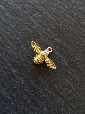 Lovely Little Real Gold Plated Bee Charms 11.5x17x4.5mm Nickel FREE