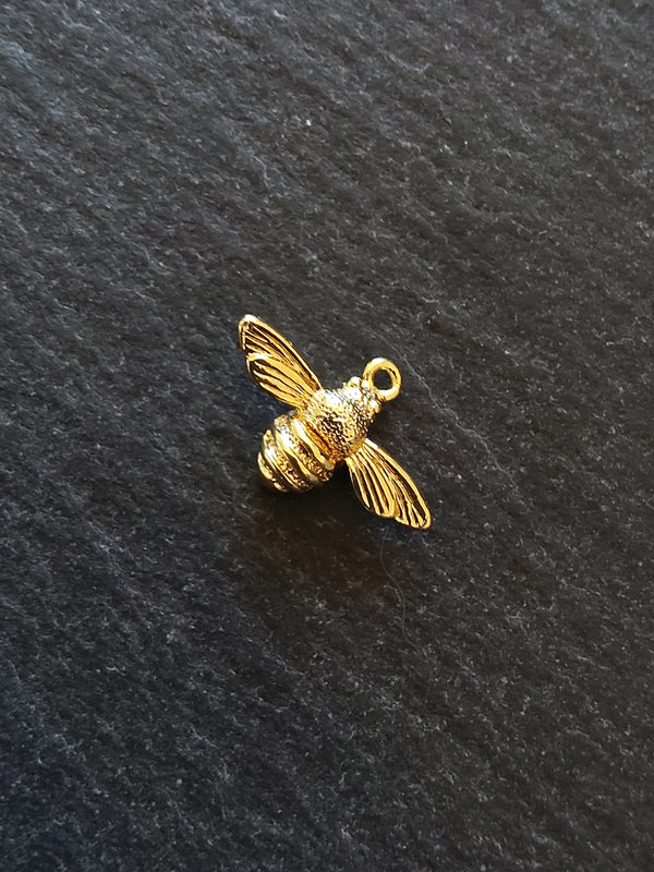 Lovely Little Real Gold Plated Bee Charms 11.5x17x4.5mm Nickel FREE