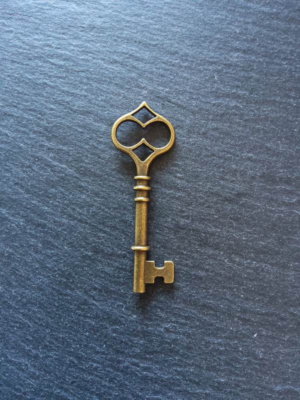 4 or 20 Antique Bronze Key Pendants Large 60x21x4mm