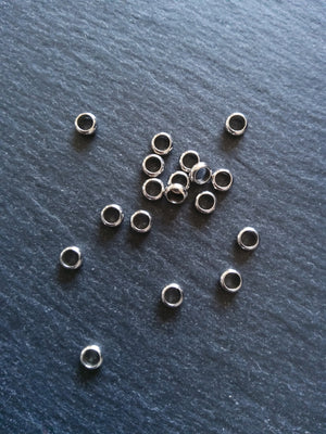10 or 50 Stainless Steel 5mm Solid Round Closed Ring Spacer Beads 5x2mm. Hole: 3.2mm