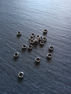 10 or 50 Stainless Steel 5mm Solid Round Closed Ring Spacer Beads 5x2mm. Hole: 3.2mm