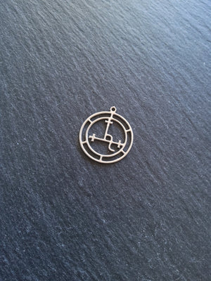 2 or 10 Stainless Steel Sigil of Lilith Charms 24.5x22x0.7mm