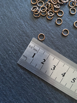 100 or 500 Antique Copper Tone 8mm Diameter 0.9mm Jump Rings 20 gauge