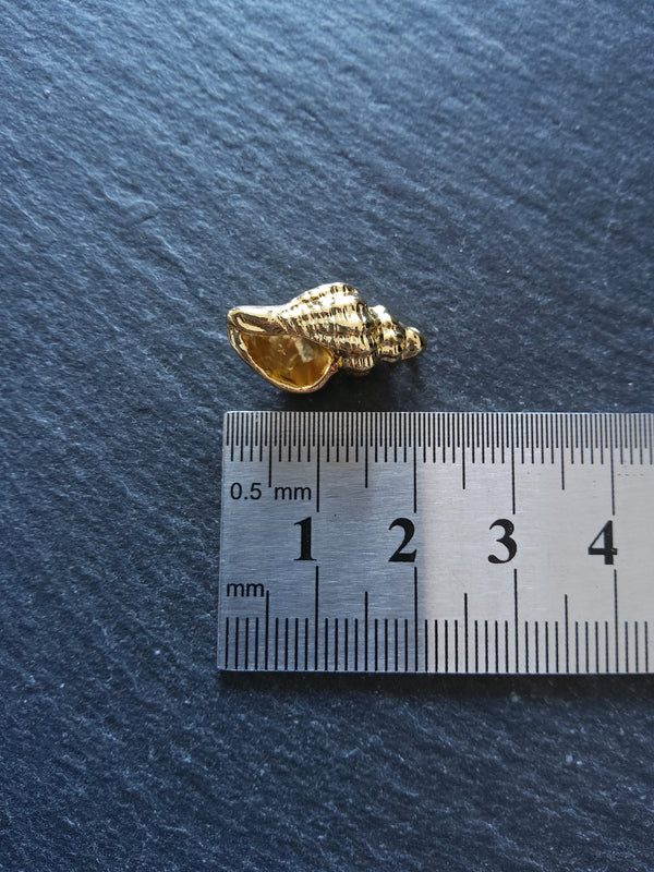 2 or 10 Conch Sea Shell Charms Real 14K Gold Plated Alloy 21x12x8mm. Nickel FREE