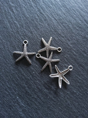 2 or 10 Starfish Charms Real Silver Plated Alloy 20x20x3mm Nickel FREE