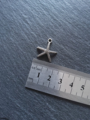 2 or 10 Starfish Charms Real Silver Plated Alloy 20x20x3mm Nickel FREE