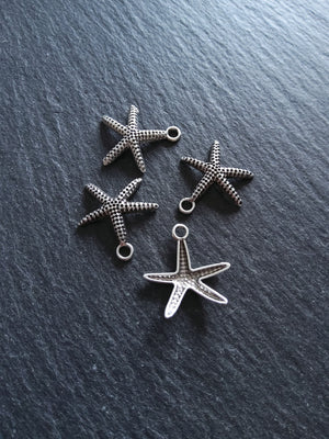 2 or 10 Starfish Charms Real Silver Plated Alloy 20x20x3mm Nickel FREE