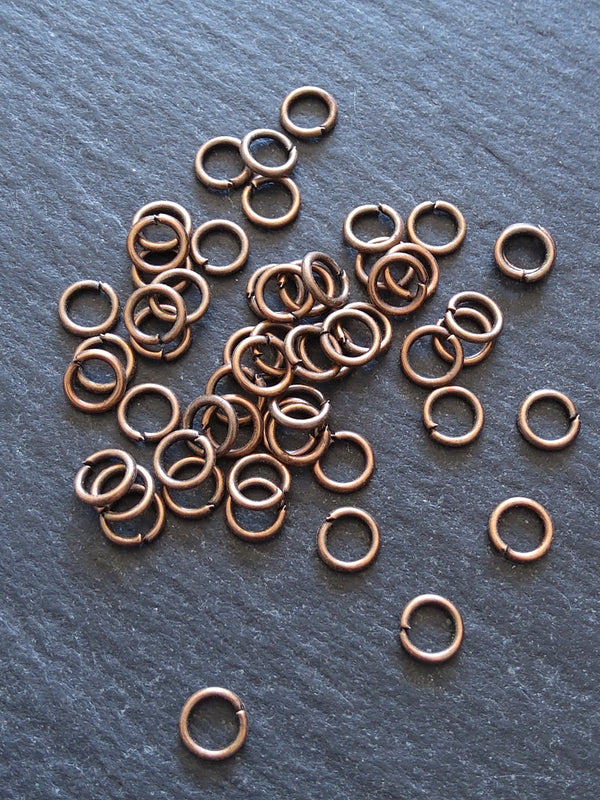 100 or 500 Antique Copper Tone 8mm Diameter 0.9mm Jump Rings 20 gauge
