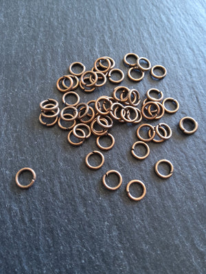 100 or 500 Antique Copper Tone 8mm Diameter 0.9mm Jump Rings 20 gauge