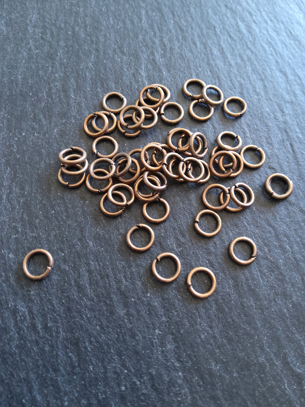 100 or 500 Antique Copper Tone 8mm Diameter 0.9mm Jump Rings 20 gauge