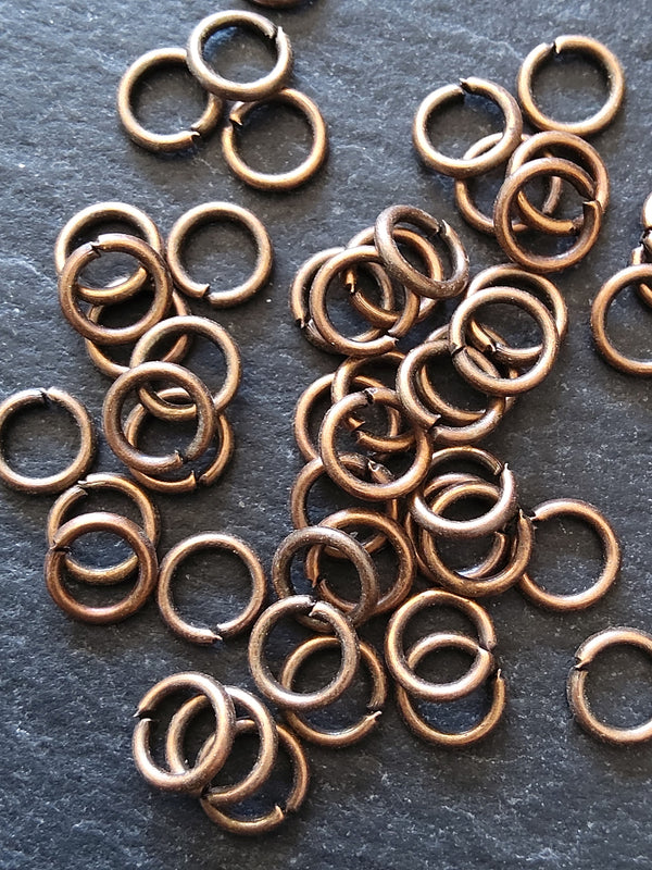 100 or 500 Antique Copper Tone 8mm Diameter 0.9mm Jump Rings 20 gauge