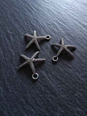 2 or 10 Starfish Charms Real Silver Plated Alloy 20x20x3mm Nickel FREE