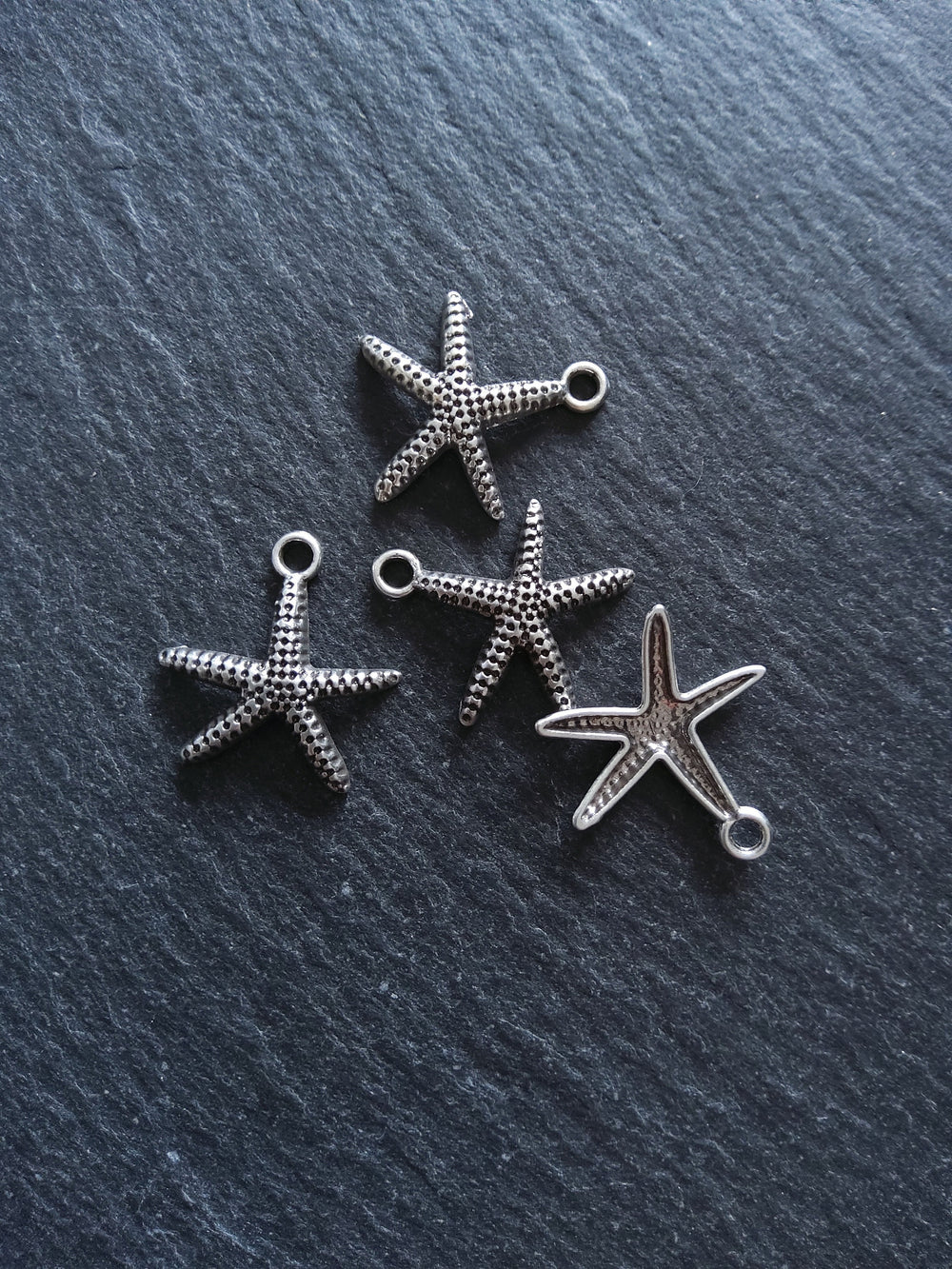 2 or 10 Starfish Charms Real Silver Plated Alloy 20x20x3mm Nickel FREE