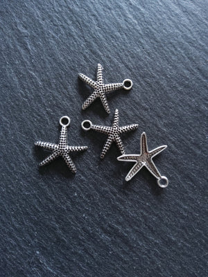 2 or 10 Starfish Charms Real Silver Plated Alloy 20x20x3mm Nickel FREE