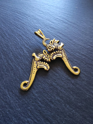 Capricorn Mythical Sea-Goat Pendant Gold Plated 62x23mm