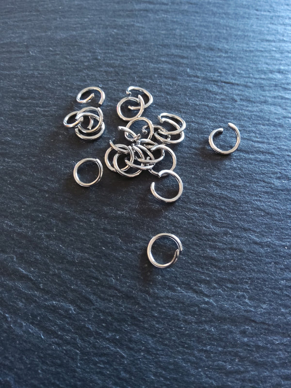 100 or 500 Stainless Steel 6mm Jump Rings Opened Strong 0.8mm (20 gauge) - ContentedCatz