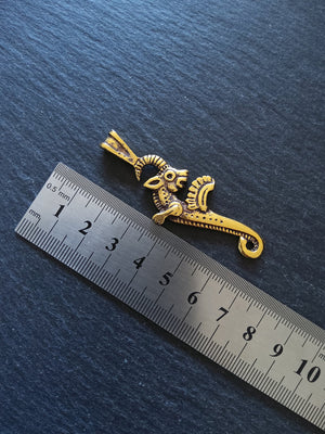 Capricorn Mythical Sea-Goat Pendant Gold Plated 62x23mm