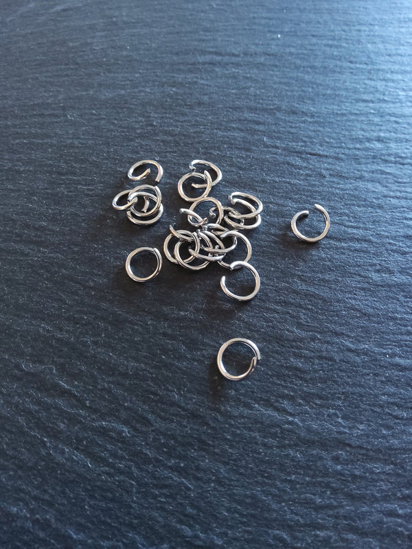 100 or 500 Stainless Steel 6mm Jump Rings Opened Strong 0.8mm (20 gauge) - ContentedCatz