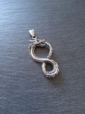 Dragon Infinity Pendant Stainless Steel 57x28x6mm