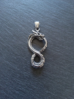 Dragon Infinity Pendant Stainless Steel 57x28x6mm