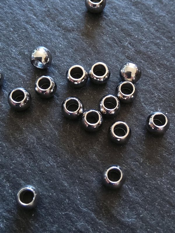 12 or 60 Stainless Steel 4mm Barrel Beads Smooth Solid Round Spacer 4x3mm with 2.1mm Hole