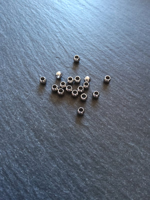 12 or 60 Stainless Steel 4mm Barrel Beads Smooth Solid Round Spacer 4x3mm with 2.1mm Hole