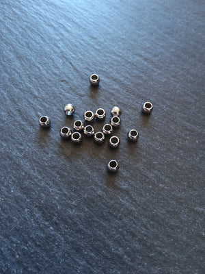 12 or 60 Stainless Steel 4mm Barrel Beads Smooth Solid Round Spacer 4x3mm with 2.1mm Hole