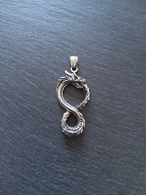 Dragon Infinity Pendant Stainless Steel 57x28x6mm