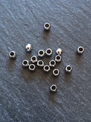 12 or 60 Stainless Steel 4mm Barrel Beads Smooth Solid Round Spacer 4x3mm with 2.1mm Hole
