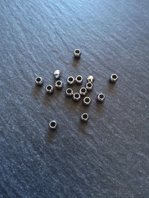 12 or 60 Stainless Steel 4mm Barrel Beads Smooth Solid Round Spacer 4x3mm with 2.1mm Hole