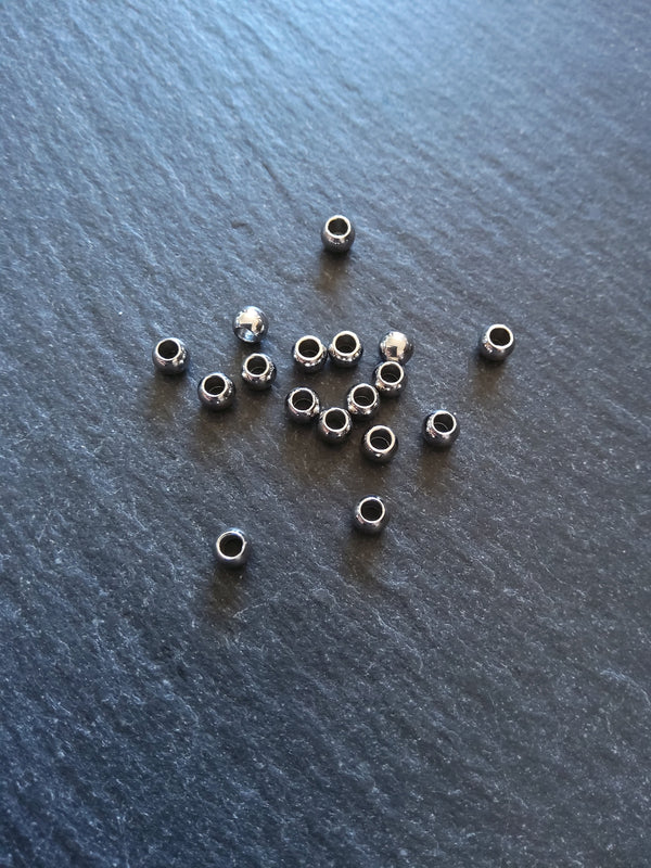 12 or 60 Stainless Steel 4mm Barrel Beads Smooth Solid Round Spacer 4x3mm with 2.1mm Hole