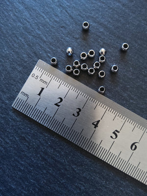 12 or 60 Stainless Steel 4mm Barrel Beads Smooth Solid Round Spacer 4x3mm with 2.1mm Hole